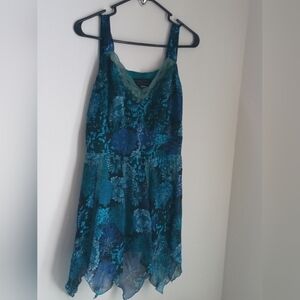 Separates Blouse Women 16 Blue Elegant Floral Lace Versatile Whimsical Fairycore